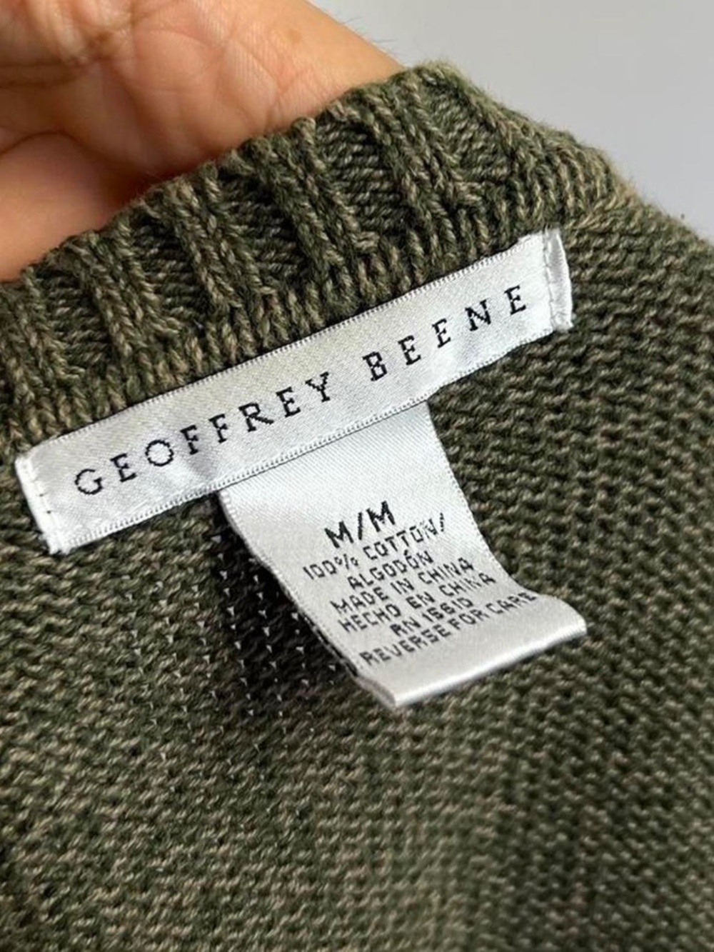 Vintage Cotton Khaki sweater - Picture 3 of 3
